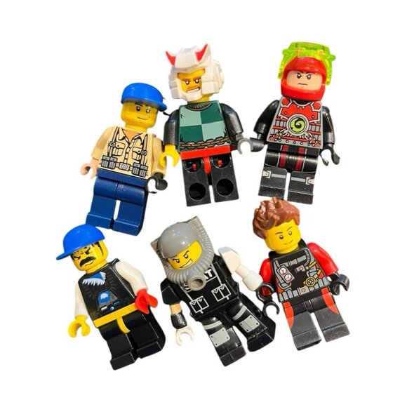 Battle Brick SWAT Police Officer Minifigure LEGO minifig Lot of 6 Boys Guys - Picture 1 of 3